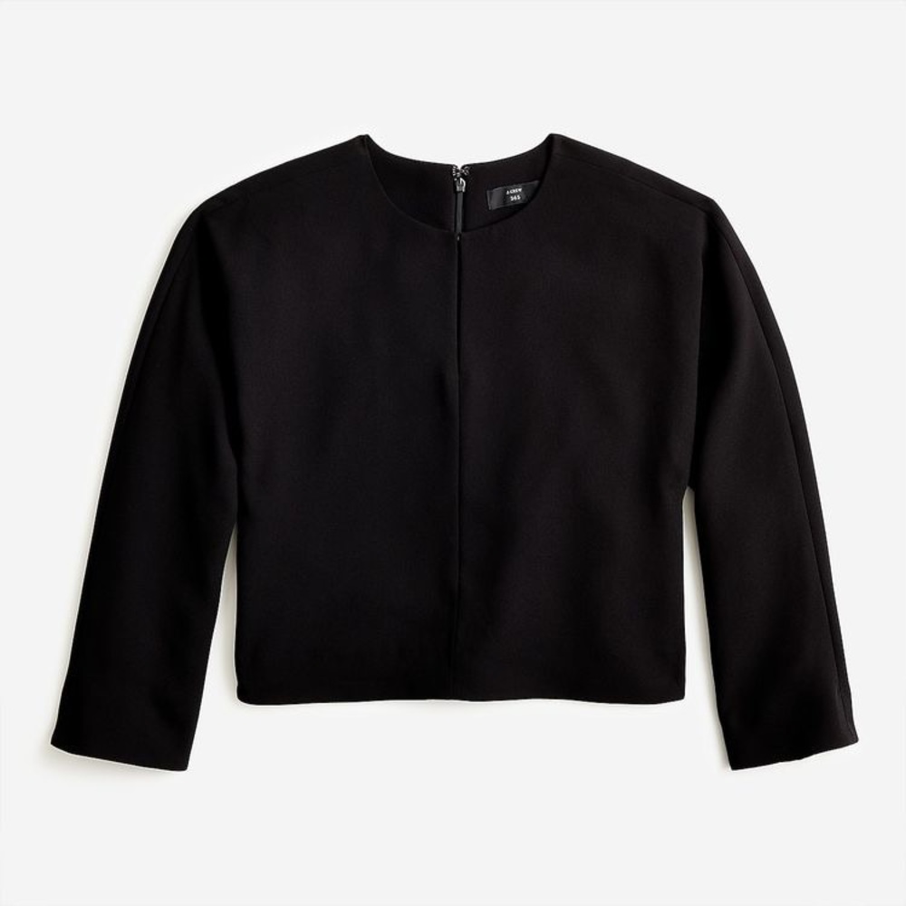J. Crew 365 Cropped Long Sleeve Crepe Top